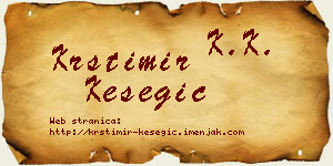 Krstimir Kesegić vizit kartica